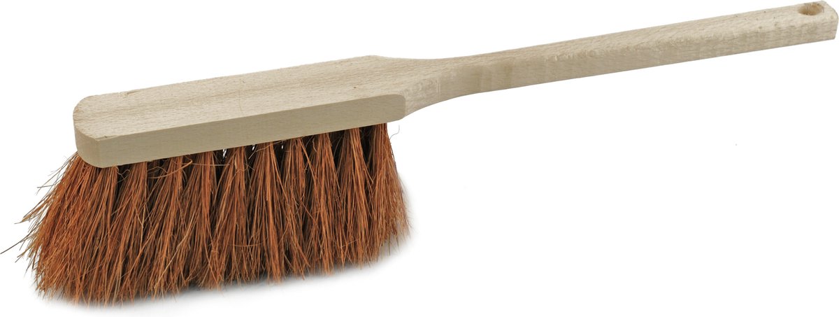 Goedkoopste Sorex stoffer/handveger - hout - met kokosvezel - 45 cm - voor binnen en buiten
