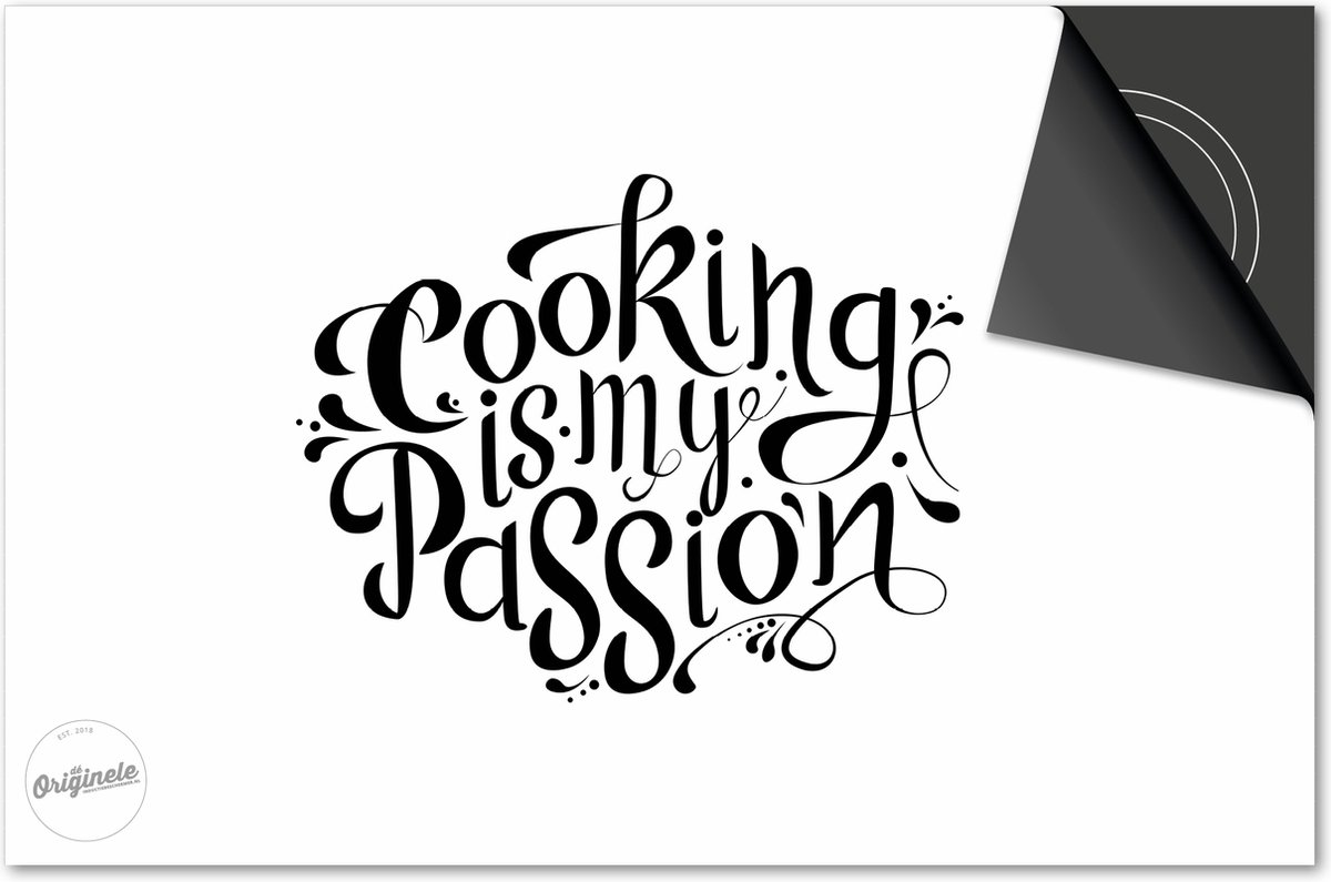 Inductie beschermer 71x52 - afdekplaat inductie mat - Dietrix Kookplaat beschermer - Base - Quotes - Cooking is my Passion Wit