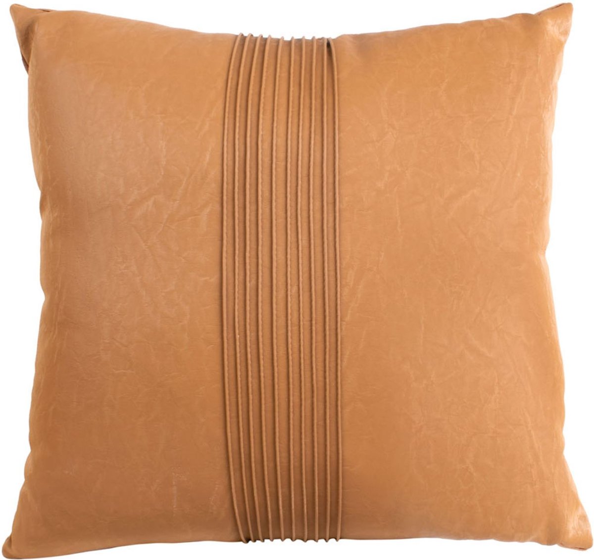 Present Time Kussen Leather Look - Vierkant Cognac Bruin - 45x45cm - Modern