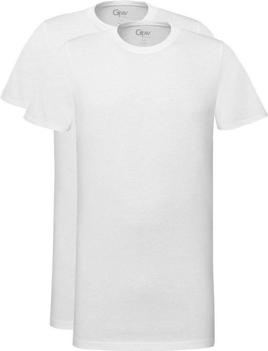 Girav Sydney 2-Pack T-shirts Ronde hals Wit 3XL/Standard Long Fit (maat  XXXL) | bol.com
