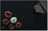 Inductie beschermer 60x60 - afdekplaat inductie mat - Dietrix Kookplaat beschermer - Base - Herfst - Kalebassen op zwart