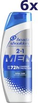 6x Head & Shoulders Shampoo Men - Total Care 2 in 1 400ml