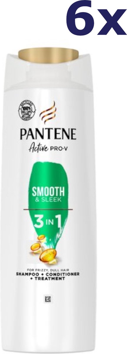 6x Pantene Shampoo - Smooth & Sleek 3in1 450 ml