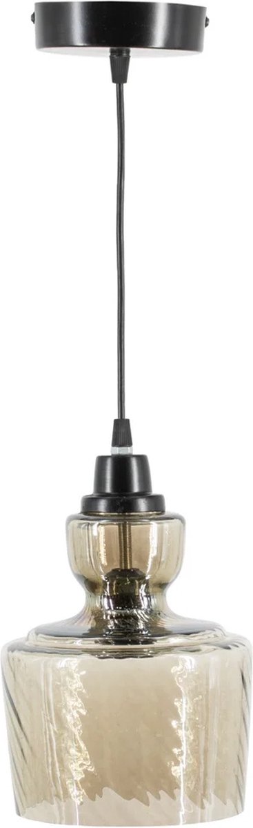 Hanglamp - Hanglamp Eetkamer - Hanglampen Woonkamer - Hanglamp Slaapkamer - Vintage - Glas - Zwart