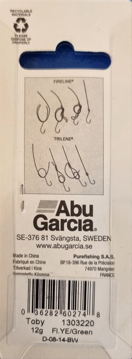 Abu Garcia - spinner Toby 12 gram - Fi.YE/Green van Abu Garcia — afbeelding 2