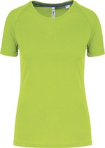 Gerecycled damessportshirt met ronde hals Lime Green - XL