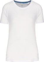 Gerecycled damessportshirt met ronde hals White - XL