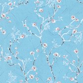 PAPIER PEINT FLEUR DE CERISIER | Sakura - bleu rose blanc gris - AS Création PintWalls II