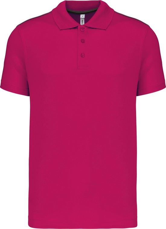 Herensportpolo 'Proact' met korte mouwen Fuchsia - M