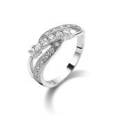 Twice As Nice ring in zilver met ronde en vierkante zirkonia Wit 60