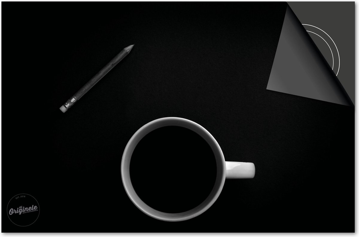 Inductie beschermer 60x60 - afdekplaat inductie mat - Dietrix Kookplaat beschermer - Base - Koffie en Chocola - Zwarte Koffie en Pen