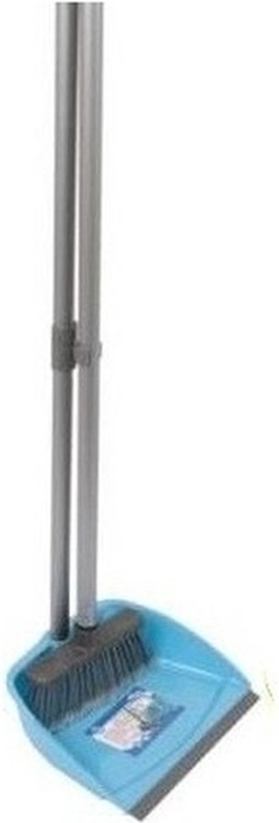 Goedkoopste Kunststof stoffer en blik met lange stelen 76 cm - Schoonmaak artikelen - Bezem/veger met lange steel