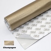 Zelfklevend Kunstleer - Goud - Champagne - 20x30cm - 3M Sticker - Reparatiedoek - Reparatie - Snel & Eenvoudig - Slijtvast - Leer reparatie - leersticker - Sticker - meubelreparatie - Plakbaar kunstleer