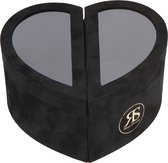 Coffret cadeau noir de Luxe Heart box sans contenu cadeau - Tissu velours avec aimants et couvercles transparents
