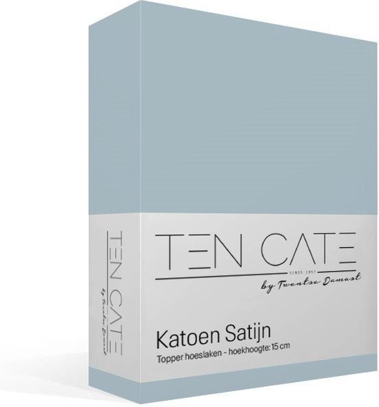 Ten Cate 100% coton satin Topper Hoeslaken - 180x200 - Blauw clair