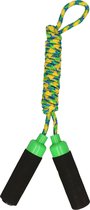 speelgoed corde à sauter manche mousse - corde verte - 210 cm - jouets d'extérieur