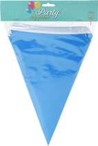 Party Vlaggenlijn - binnen/buiten - plastic - blauw - 600 cm - 25 punt vlaggetjes