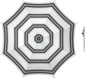 Parasol - Zwart/wit - D160 cm - incl. draagtas - parasolharing - 49 cm