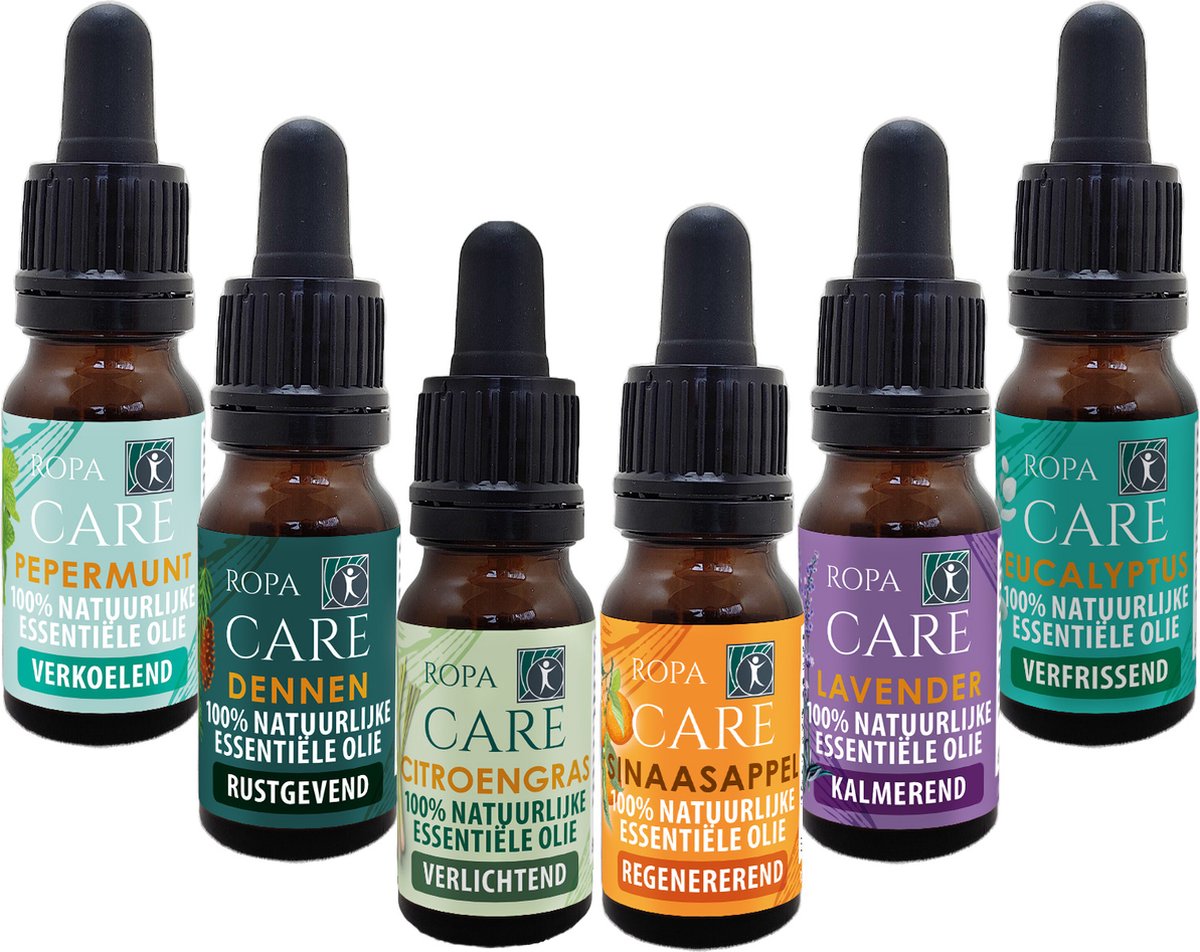 Goedkoopste RopaCare - set van 6 pure etherische oliën 100 natuurlijk - 10ml - Spa sensatie
