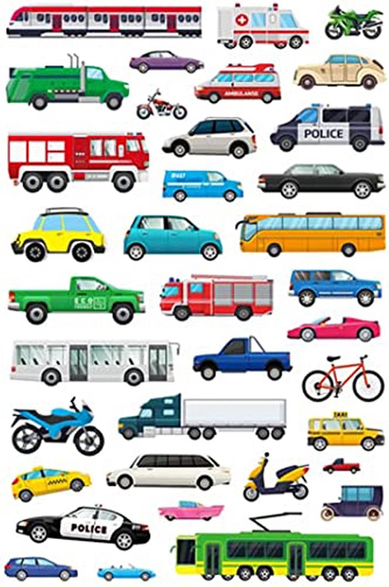 Stickervellen Transport - 4 Grote Stickervellen - Voertuigen Stickers - Stickers Jongen — afbeelding 10