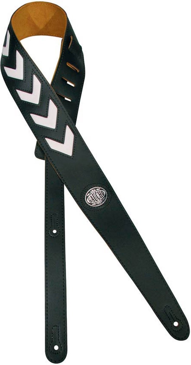 Gitaarriem Two Tone Series Zwart/Wit GST-216-BK Gaucho