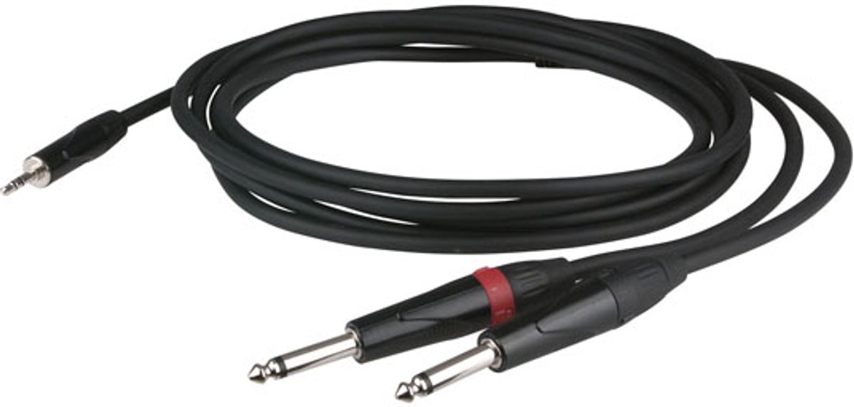 DAP FLX31 stereo 3.5mm jack naar 2 x 6.3mm jack 3 meter