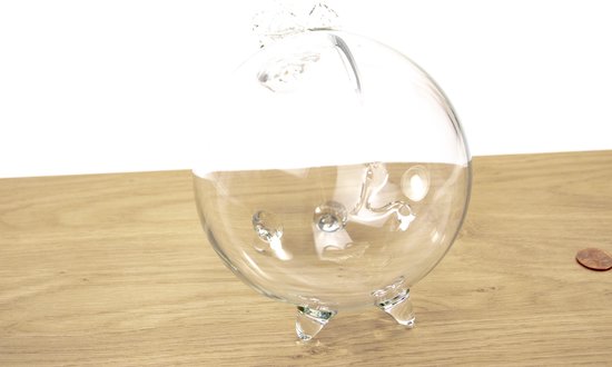 Tirelire - Tirelire Adultes - Tirelire cochon - Tirelire cochon en Verres 16 cm