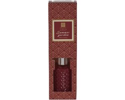 Sjieke Geurstokjes Diffuser Aroma di Rogito - SUMMER GARDEN - Rood - Glas / Kunststof - Geurstokjes - Luxe design fles - 100 ml - Moederdag - Moederdag Cadeautje