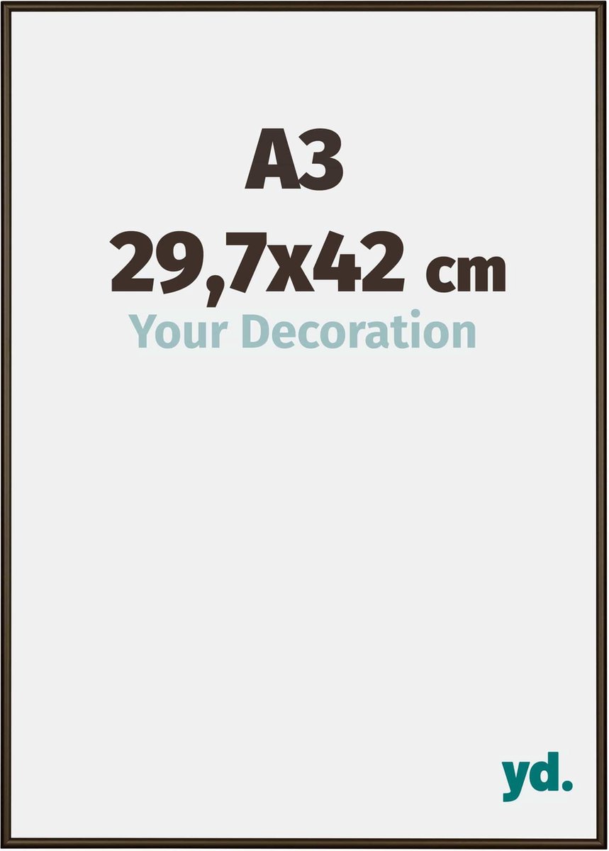 yd. Your Decoration - Fotolijst A3 29,7x42 cm - Aluminium - Walnoot Structuur - New York