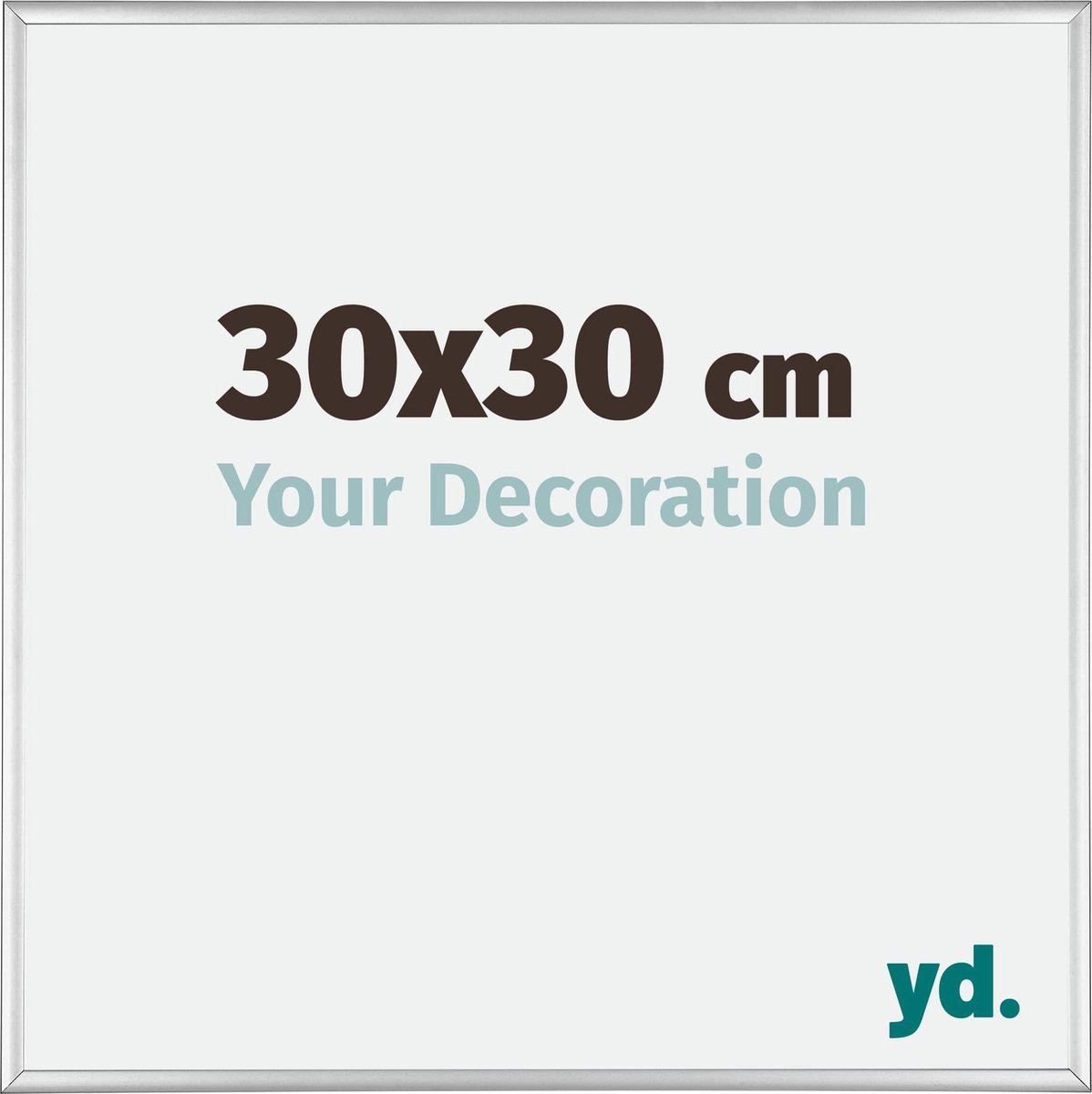 yd. Your Decoration - Fotolijst 30x30 cm - Aluminium - Zilver Hoogglans - Kent