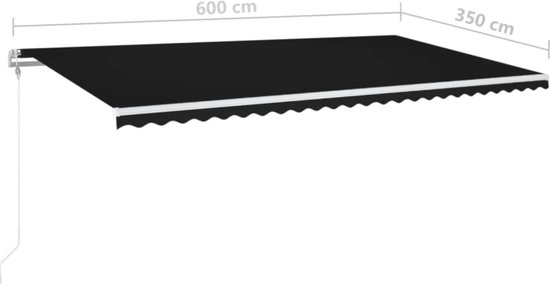 vidaXL Auvent vidaXL avec LED et capteur de vent 600x350 cm Anthracite
