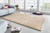 Hoogpolig modern vloerkleed effen Glam - crème 200x290 cm