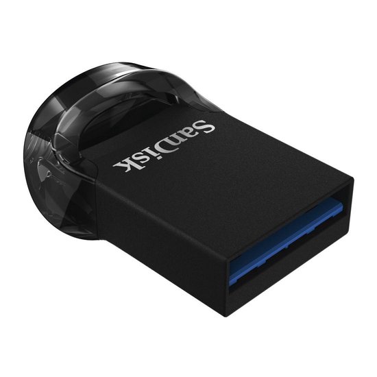Sandisk Ultra Fit 128 GB - Compacte mini USB-stick - USB 3.1 A - Zwart - SanDisk