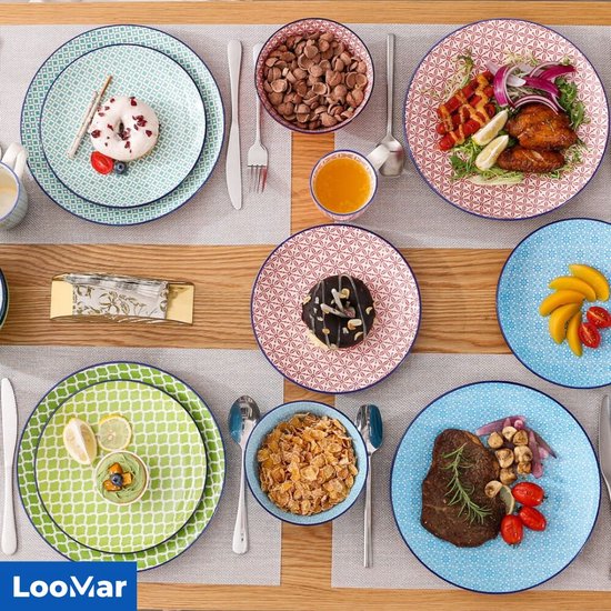 LooMar Luxe Serviesset – 16 delig – 4 persoons – Porselein - Bordenset –  Dinner platen... | bol.com