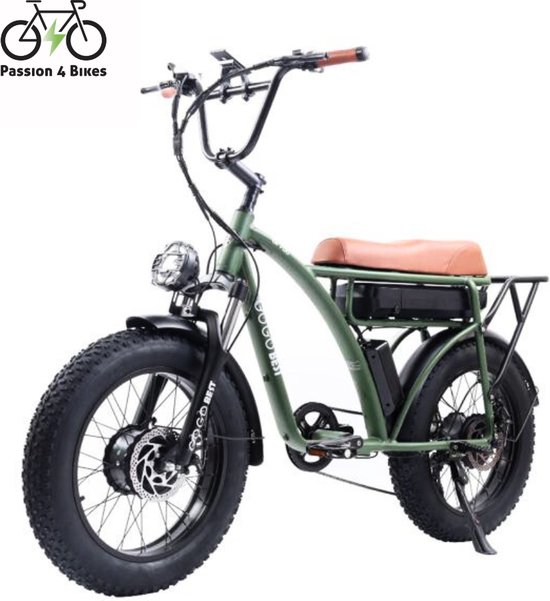 Fatbike électrique rétro - Dual moteur 17,5 Ah - Vélo électrique - 20 pouces - 2000 W - 45 KM/H