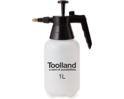 Toolland Drukspuit, regelbare sproeikop, niveau-indicator, 1 liter, pompsysteem, wit/zwart