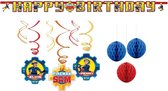 Brandweerman Sam - Versier pakket - Feestartikelen - Kinderfeest - Letter slinger - Plafond swirl hangers - Honeycombs decoratie.