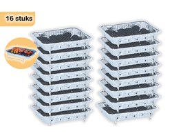 Wegwerpbarbecue 16 stuks – Instant BBQ met 600g Houtskool – Gebruiksklare Barbecue voor Camping,…
