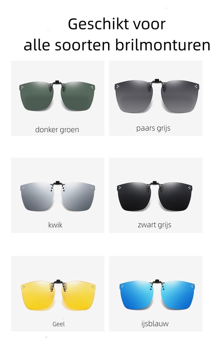 LOUD AND CLEAR® Clip-On Zonnebril Gepolariseerd - Opklapbare Overzet