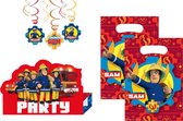 Brandweerman Sam - Forfait fête - Articles de fête - Fête d'enfants - Cartes d'invitation - Sacs de fête - Cintres tourbillonnants au plafond.