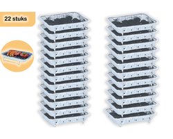 Wegwerp BBQ 22 stuks – Direct Klaar voor Gebruik met 600g Houtskool – Instant Barbecue voor…