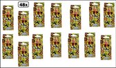 48x Jungle Set Kleurpotloden 6-delig in doosje - dieren - Horeca kleuren potlood tekenen restaurant uitdeel