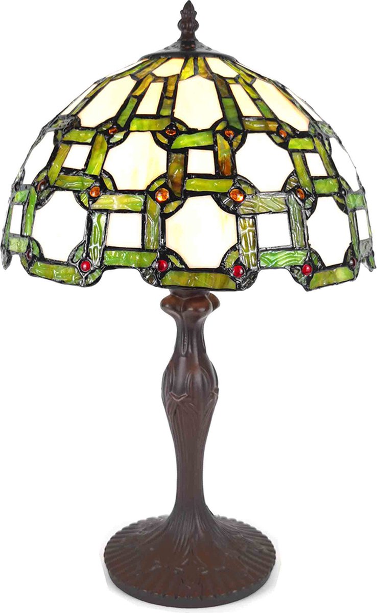 haes-deco-tiffany-tafellamp-30x49-cm-groen-wit-kunststof-glas