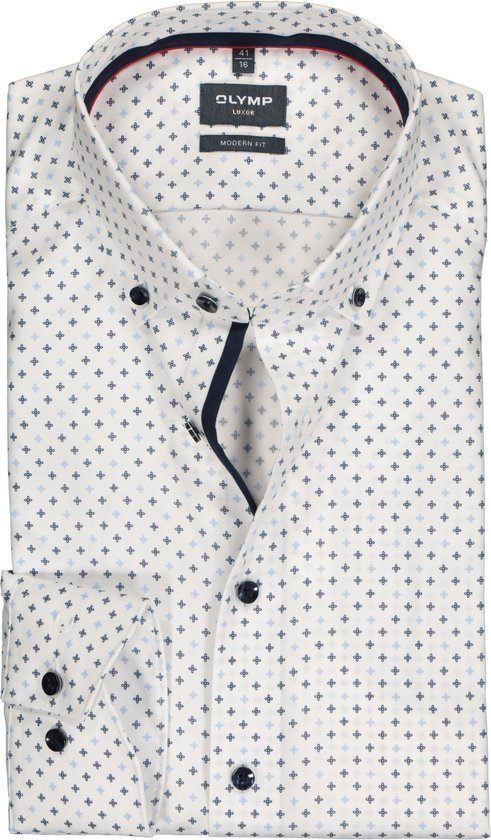 Veilig lade gokken OLYMP modern fit overhemd - mouwlengte 7 - mouwlengte 7 - Oxford - wit met  licht- en... | bol.com