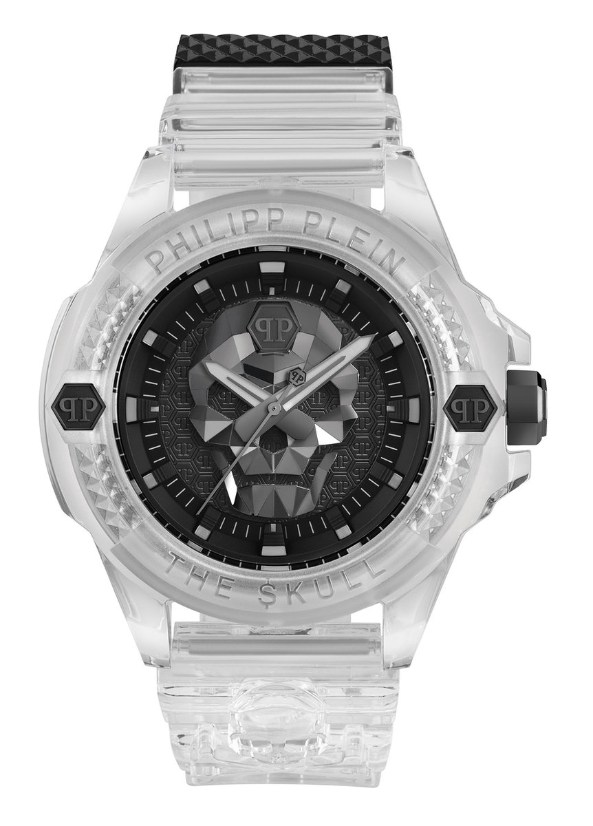 Philipp Plein The $Kull Synthetic PWWAA0423 Horloge - Siliconen - Transparant - Ø 44 mm