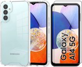 Samsung Galaxy A14 Hoesje - Screen Protector GlassGuard - Back Cover Case ShockGuard Transparant & Screenprotector