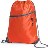 Sac de Sport /sac à dos de sport - orange - 34 x 44 cm - polyester - avec cordon de serrage et poche frontale