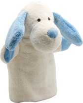 Organische Handpop Hond - Blauw - 25 cm