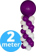 Ballonpilaar 210 cm - Paars - Ballonstandaard - Ballonnen standaard - Ballonboom - Verjaardag versiering - Verjaardag decoratie Blauw - Ballonnen Pilaar Frame - 210 cm standaard + ballonnen