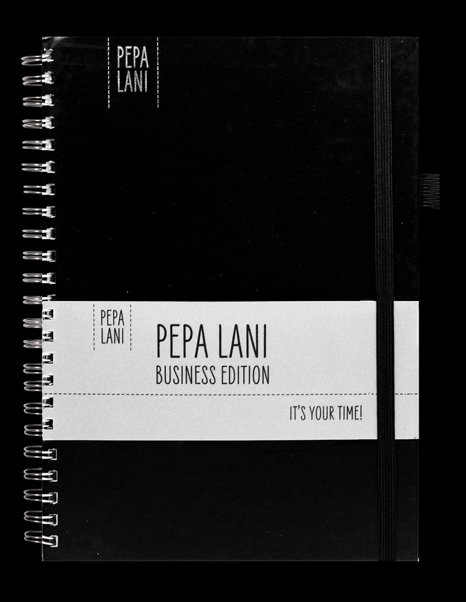 Pepa lani business notebook / notitieboek spiraal A4 - black onyx FSC